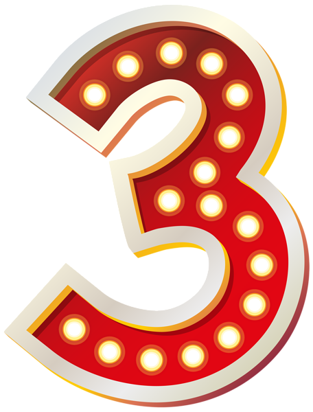 This png image - Red Number Three with Lights PNG Clip Art Image, is available for free download