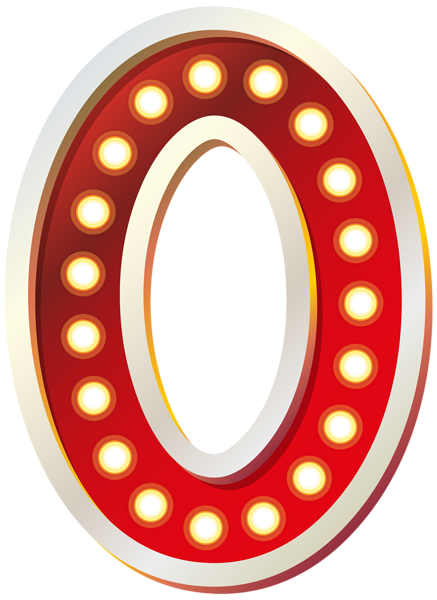 This png image - Red Number Zero with Lights PNG Clip Art Image, is available for free download