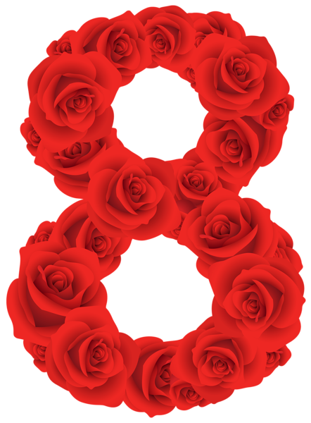 This png image - Red Roses Number Eight PNG Clipart Image, is available for free download