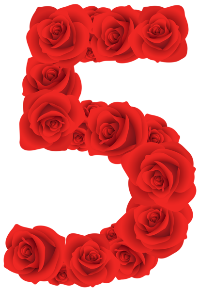 This png image - Red Roses Number Five PNG Clipart Image, is available for free download