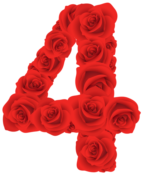 This png image - Red Roses Number Four PNG Clipart Image, is available for free download