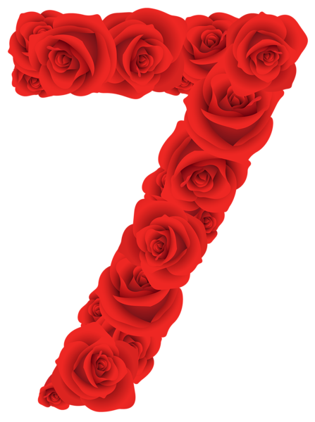 This png image - Red Roses Number Seven PNG Clipart Image, is available for free download
