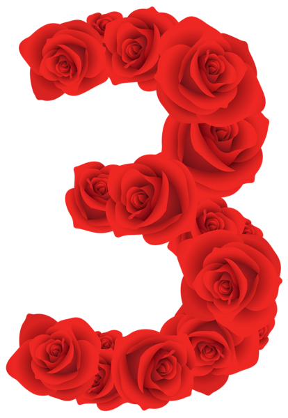 This png image - Red Roses Number Three PNG Clipart Image, is available for free download