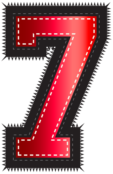 This png image - Red Sport Style Number Seven PNG Clip Art Image, is available for free download