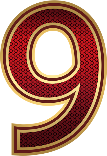 This png image - Red and Gold Number Nine PNG Image, is available for free download
