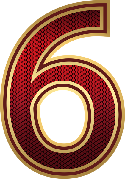 This png image - Red and Gold Number Six PNG Image, is available for free download