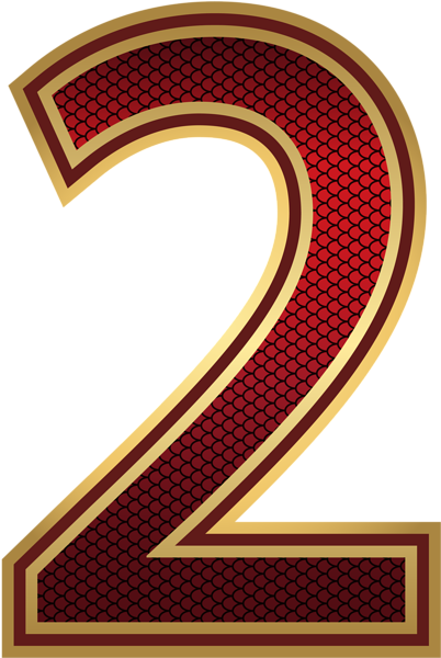 This png image - Red and Gold Number Two PNG Image, is available for free download