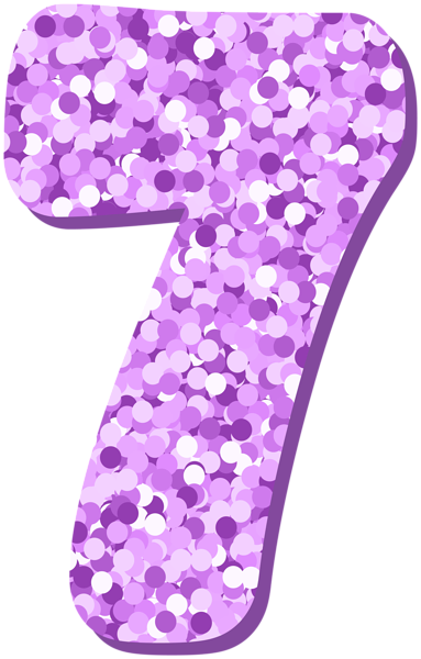 This png image - Seven 7 Number Violet Glitter PNG Clipart, is available for free download