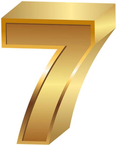 This png image - Seven Gold Number Transparent Image, is available for free download