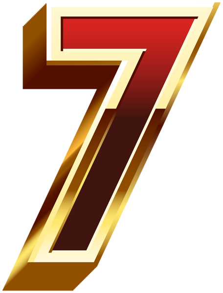 This png image - Seven Gold Red Number PNG Clip Art, is available for free download