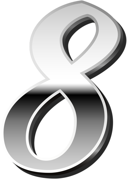 This png image - Silver Number Eight PNG Clip Art, is available for free download