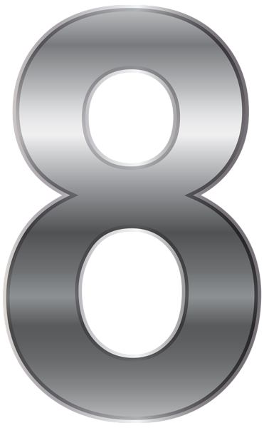 This png image - Silver Number Eight PNG Transparent Clip Art Image, is available for free download