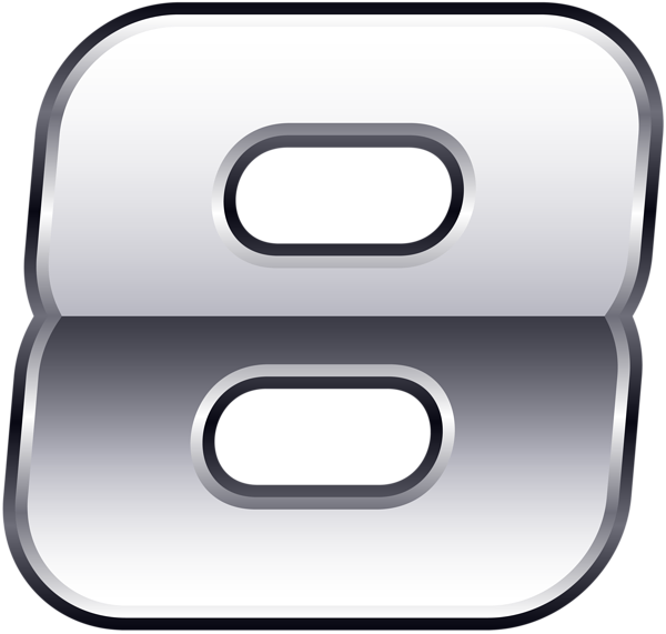 This png image - Silver Number Eight Transparent PNG Clip Art, is available for free download