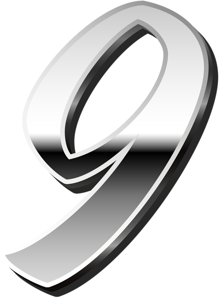 This png image - Silver Number Nine PNG Clip Art, is available for free download