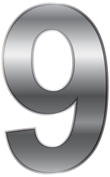 This png image - Silver Number Nine PNG Transparent Clip Art Image, is available for free download