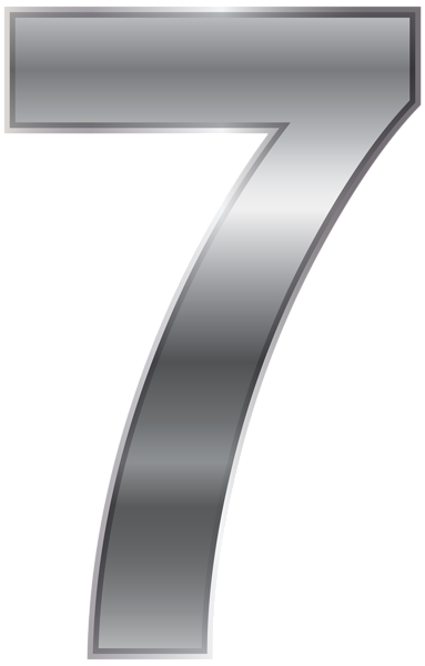 This png image - Silver Number Seven PNG Transparent Clip Art Image, is available for free download