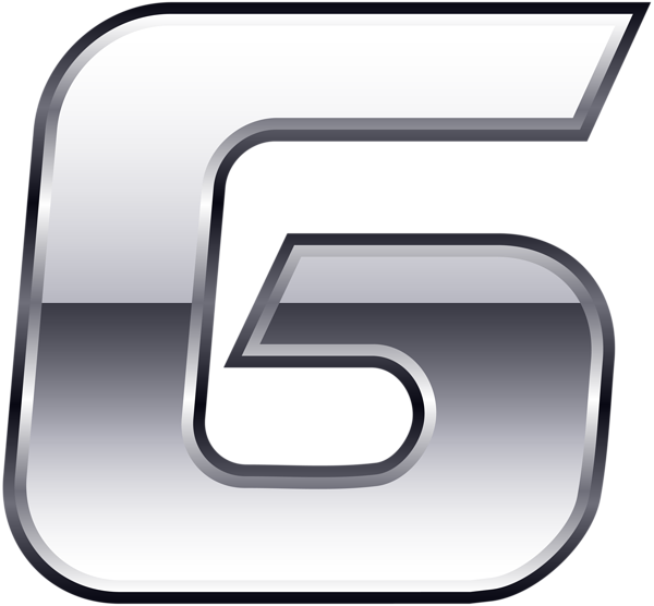 This png image - Silver Number Six Transparent PNG Clip Art, is available for free download