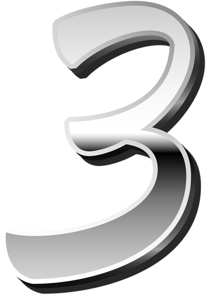This png image - Silver Number Three PNG Clip Art, is available for free download