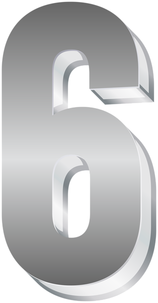 This png image - Silver Six Number Character PNG Clipart, is available for free download