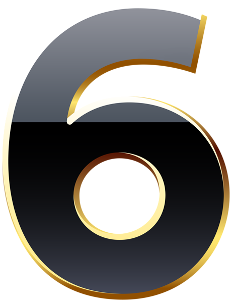 This png image - Six Black Number Transparent Image, is available for free download