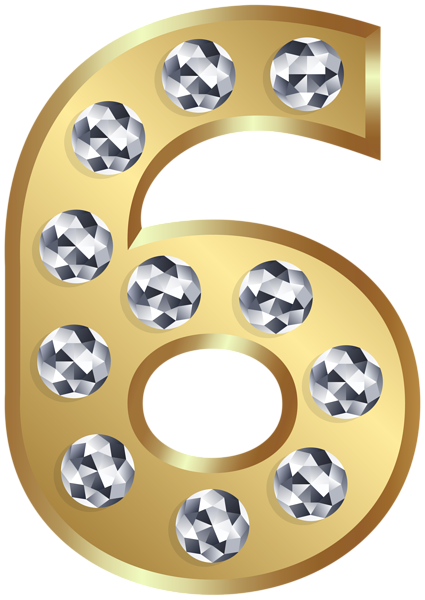 This png image - Six Gold Number PNG Clip Art Image, is available for free download