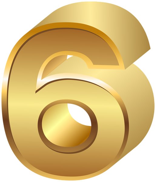 This png image - Six Gold Number Transparent Image, is available for free download