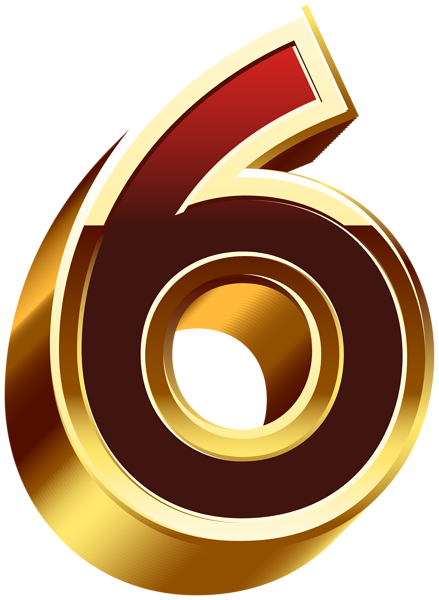 This png image - Six Gold Red Number PNG Clip Art, is available for free download
