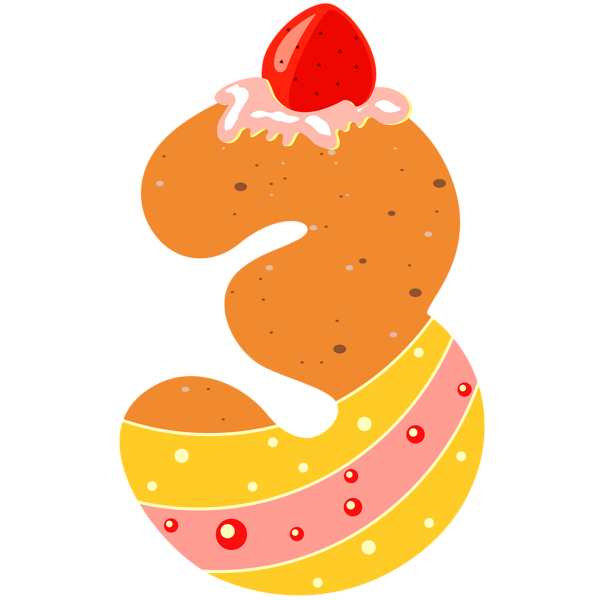 This png image - Sweet Number Three PNG Clipart Image, is available for free download