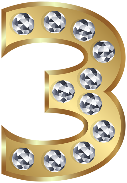 This png image - Three Gold Number PNG Clip Art Image, is available for free download