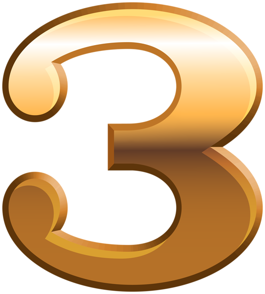Three Gold Number Png Clipart