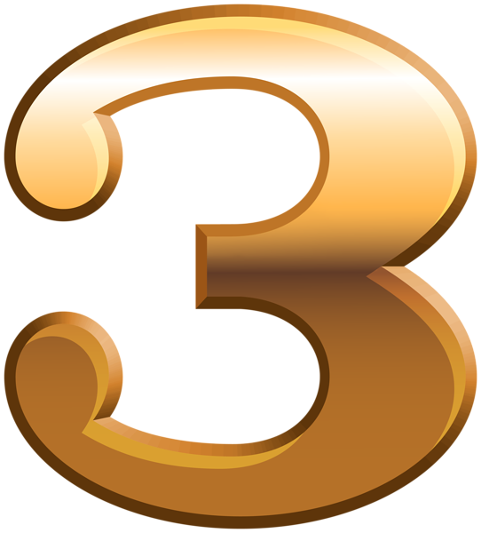 This png image - Three Gold Number PNG Clipart, is available for free download