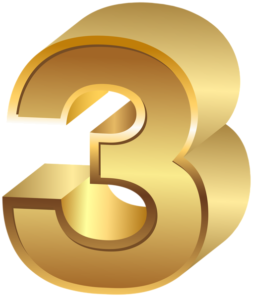 This png image - Three Gold Number Transparent Image, is available for free download