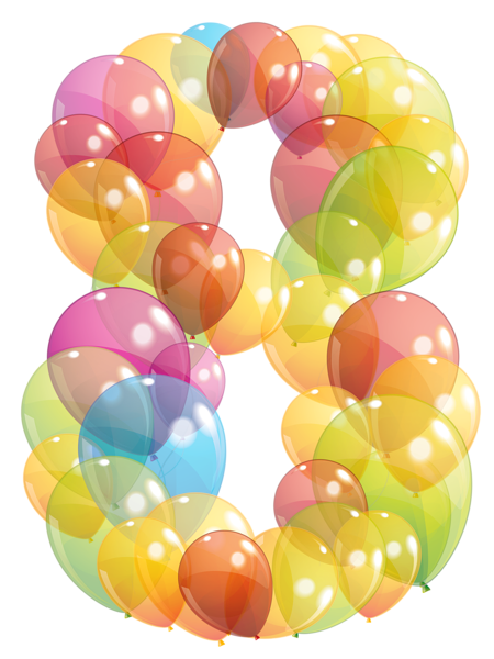 This png image - Transparent Eight Number of Balloons PNG Clipart Image, is available for free download