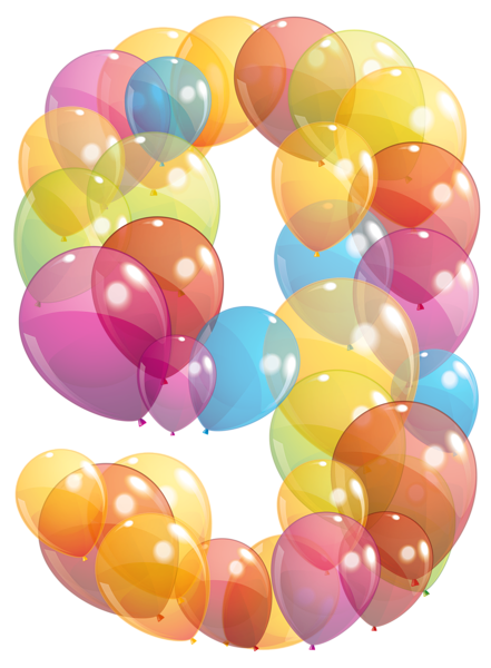This png image - Transparent Nine Number of Balloons PNG Clipart Image, is available for free download