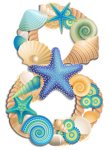 This png image - Transparent Number Eight Sea Style PNG Clipart Picture, is available for free download