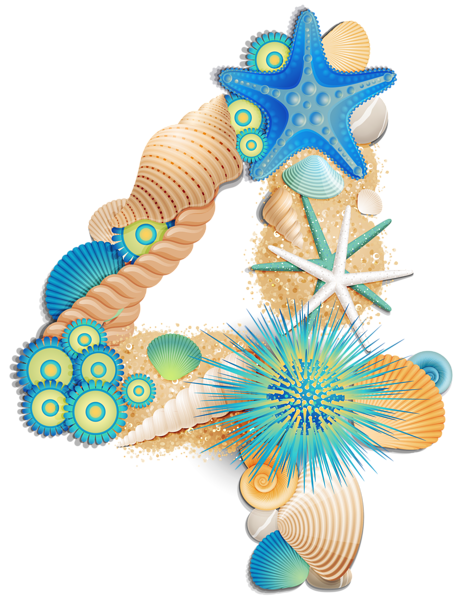 This png image - Transparent Number Four Sea Style PNG Clipart Picture, is available for free download