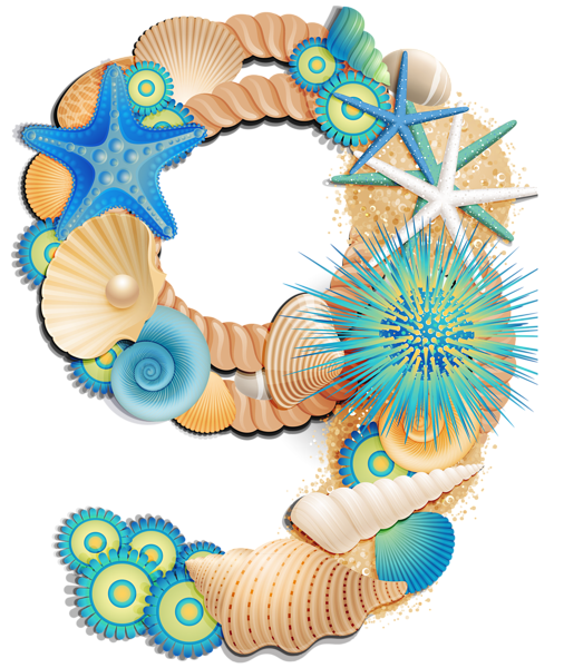 This png image - Transparent Number Nine Sea Style PNG Clipart Picture, is available for free download