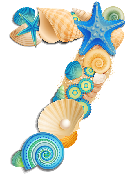 This png image - Transparent Number Seven Sea Style PNG Clipart Picture, is available for free download