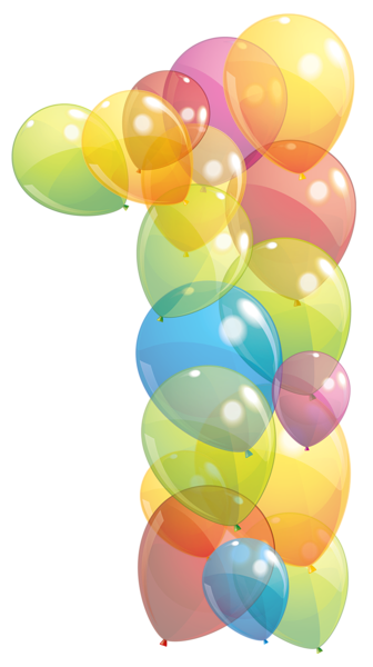 This png image - Transparent One Number of Balloons PNG Clipart Image, is available for free download