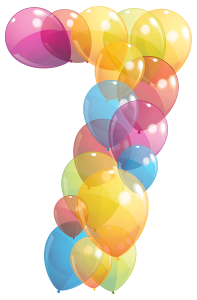 This png image - Transparent Seven Number of Balloons PNG Clipart Image, is available for free download
