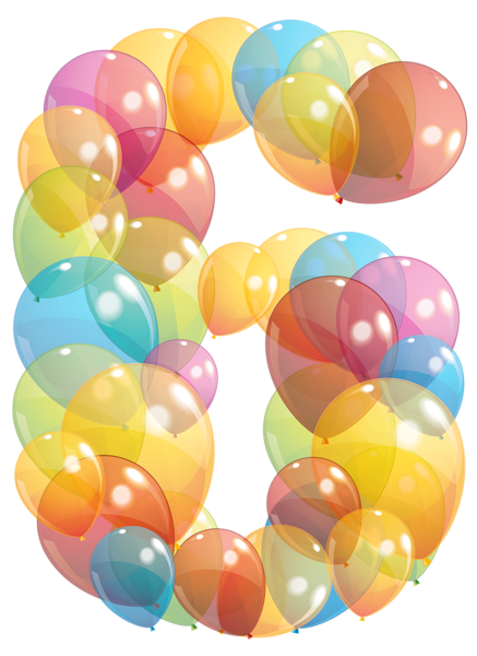 This png image - Transparent Six Number of Balloons PNG Clipart Image, is available for free download