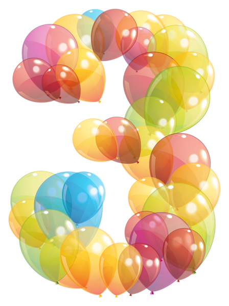 This png image - Transparent Three Number of Balloons PNG Clipart Image, is available for free download