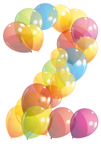 This png image - Transparent Two Number of Balloons PNG Clipart Image, is available for free download