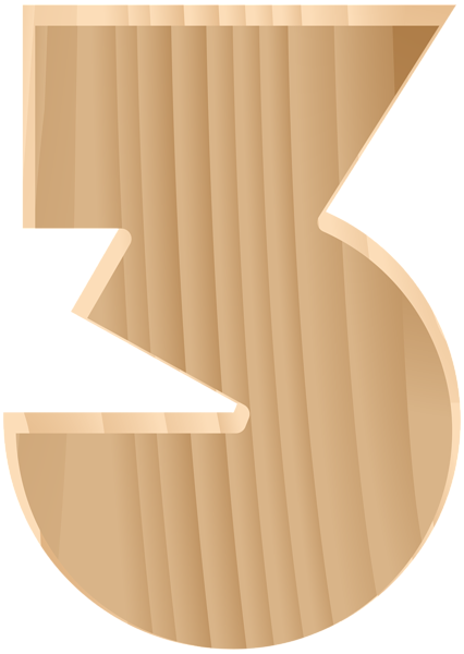 This png image - Wooden Number Three Transparent PNG Clip Art Image, is available for free download
