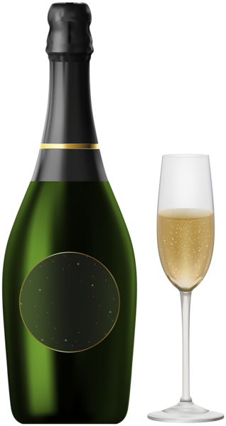 This png image - Champagne Bottle and Glass Clip Art, is available for free download