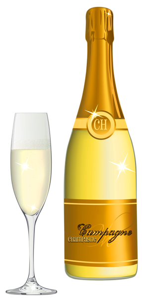 Champagne and Glass PNG Vector Clipart Image | Gallery ...