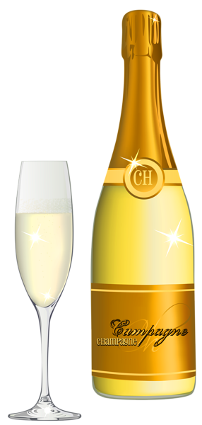 This png image - Champagne and Glass PNG Vector Clipart Image, is available for free download