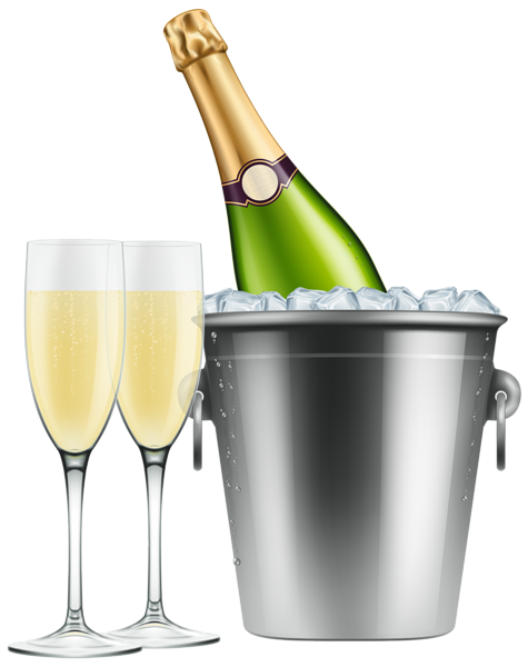 Champagne in Ice and Glasses PNG Clip Art Image | Gallery ...