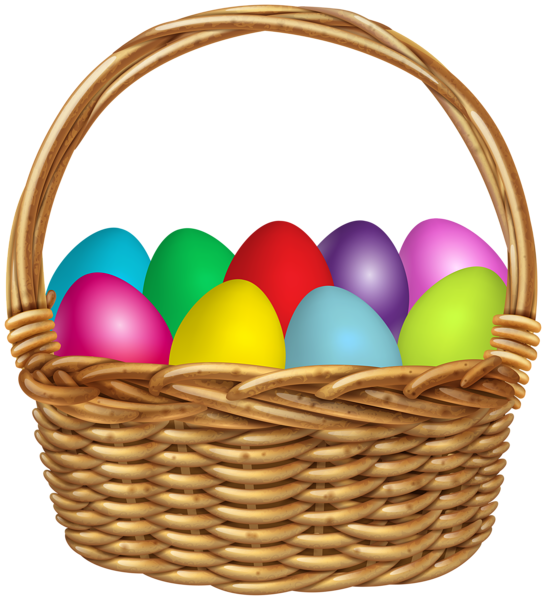 This png image - Basket with Easter Eggs Clipart Image, is available for free download