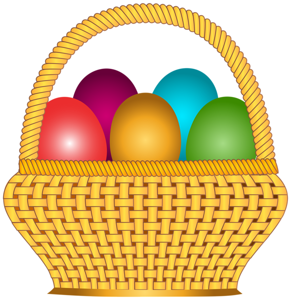 This png image - Basket with Easter Eggs PNG Clip Art Image, is available for free download
